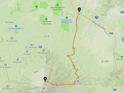 富士吉田市 → 富士山