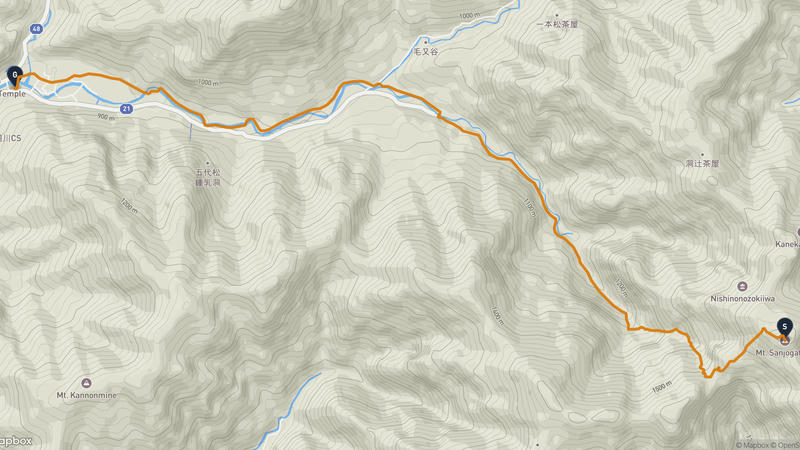 山上岳至洞川溫泉 徒步路线