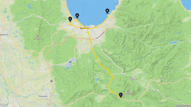 เส้นทางขับรถ Aomori