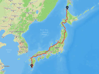 Minamiosumi → Cape Sōya