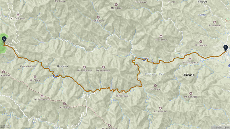 三头山至あきる野市 骑行路线