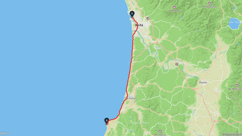 เส้นทางจักรยาน Akita-Nikaho
