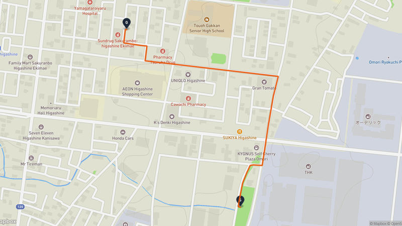 東根市 驾车路线