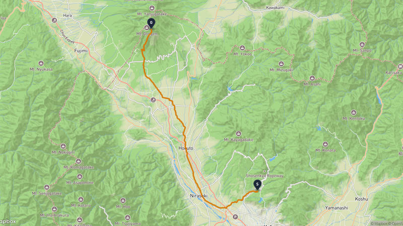 Kofu to Gongen take Hiking Route