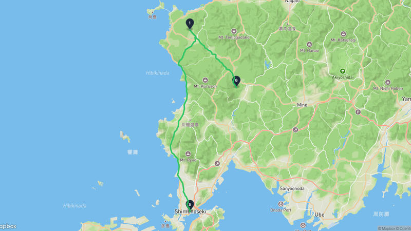 下关港至下関市 徒步路线