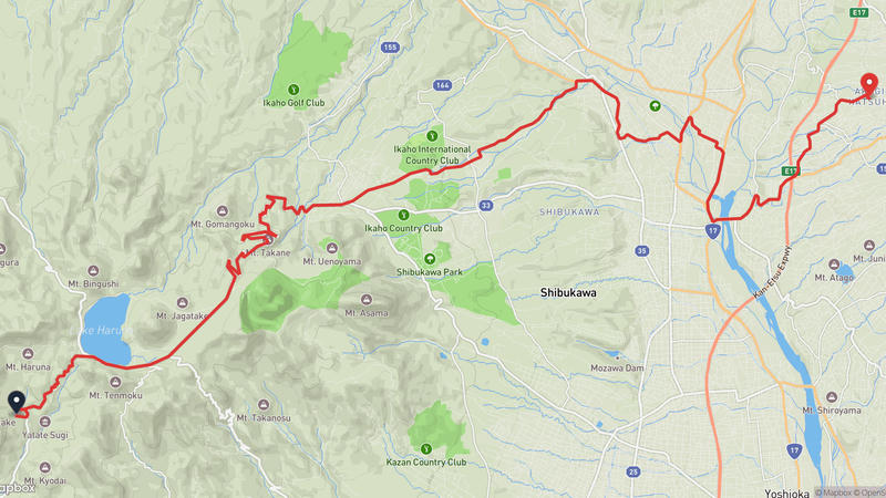 榛名山至渋川市 登山路線