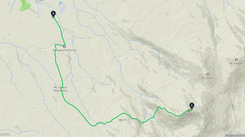 Mount Biei to Shirogane Onsen Hiking Route