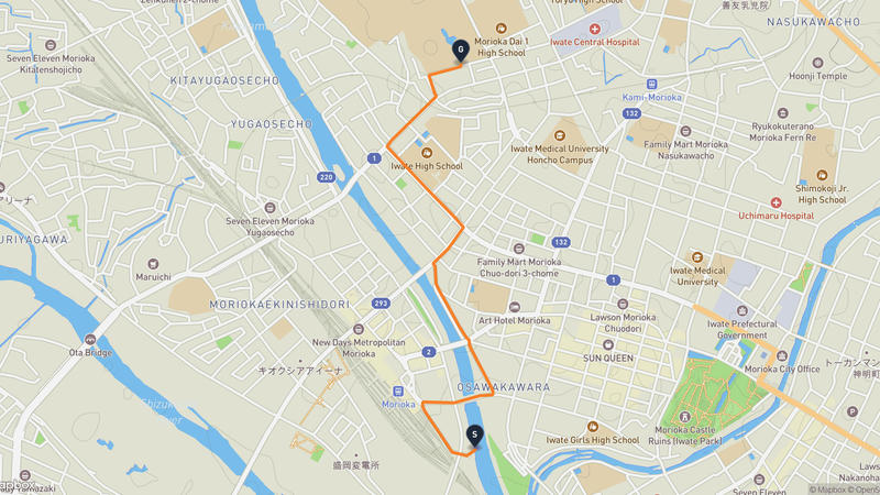 盛岡城 騎行路線