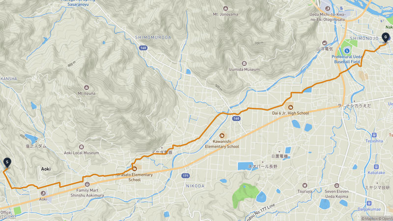 Aoki to Ueda Castle Hiking Route