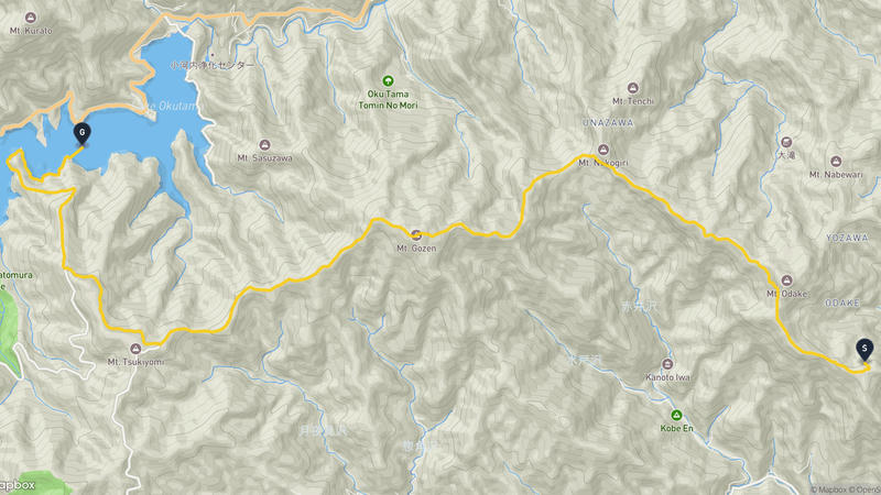 大岳山至奧多摩湖 登山路線