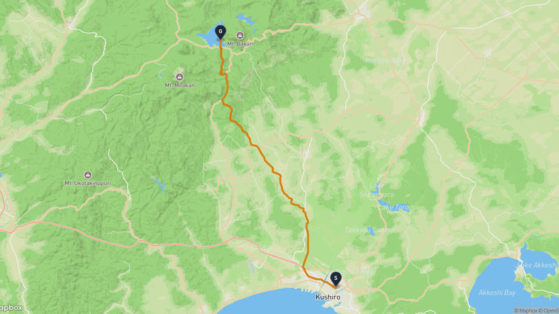 Kushiro to Lake Akan Hiking Route
