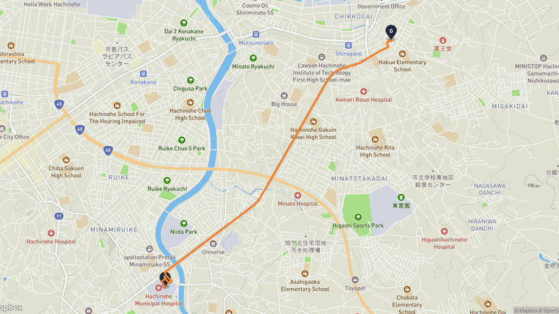 八戸市至蕪嶋神社 駕車路線