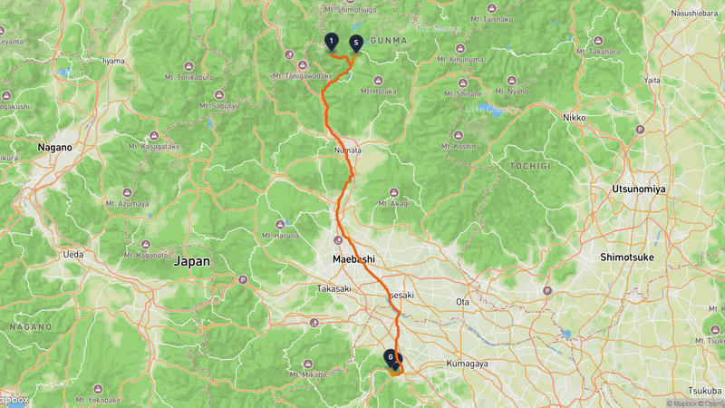 Minakami to Tamayodo Dam Hiking Route