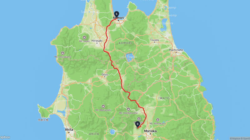 Aomori Bay Bridge to Shizukuishi Hiking Route