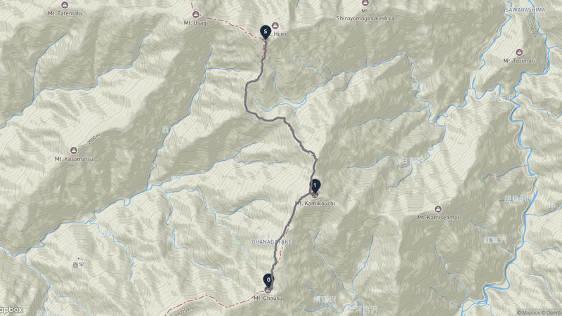 聖岳至茶臼岳 徒步路线
