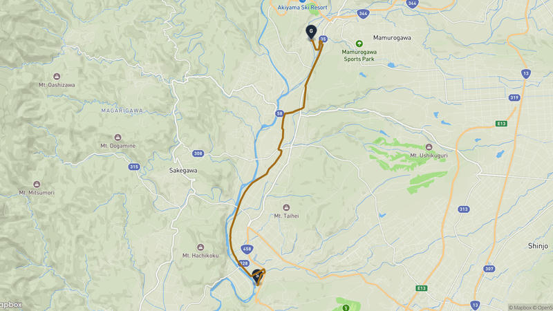 เส้นทางเดินป่า Sakegawa-Mamurogawa