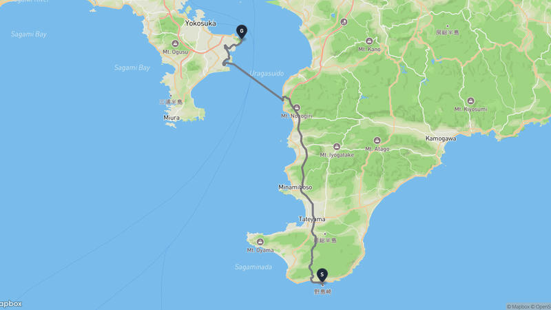 Cape Nojima to Yokosuka Drive
