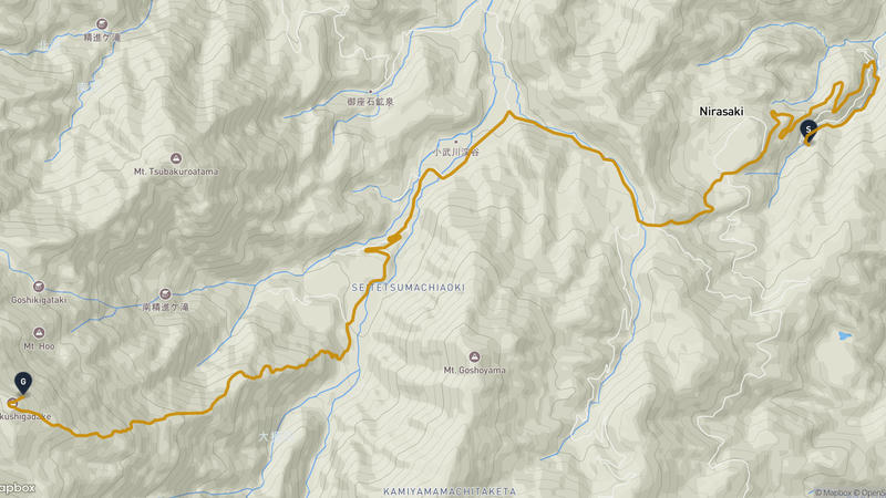 Nirasaki to Mount Hōō Hiking Route
