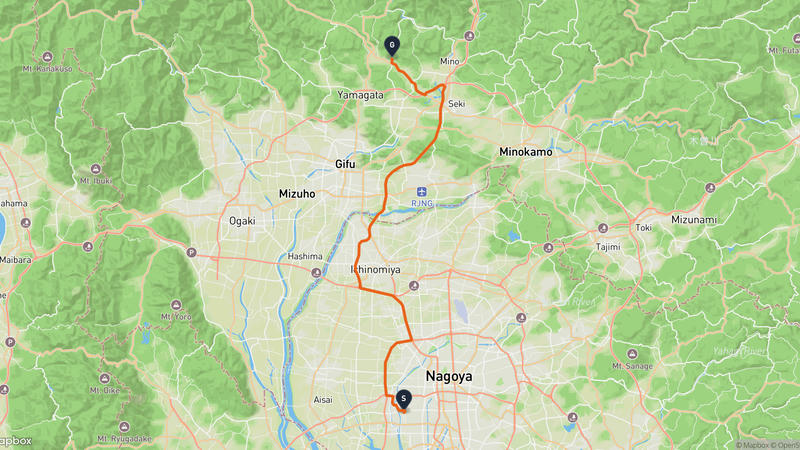 名古屋市中川区至関市 駕車路線
