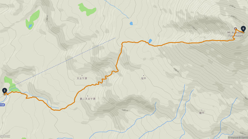 東川町至旭岳 登山路線