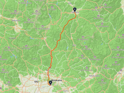 犬山城 → 高山城