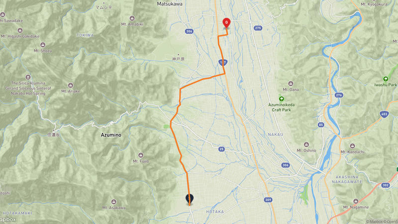 安曇野市至松川村 登山路線