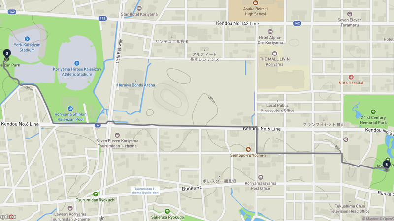 郡山市 徒步路线