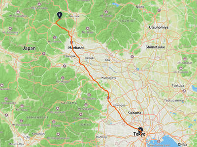 高山村 → 新宿御苑