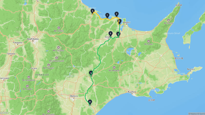 湧別町至豊頃町 驾车路线