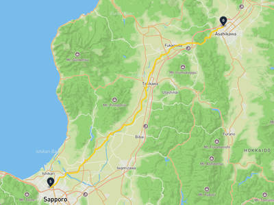 札幌市北区 → 旭川市