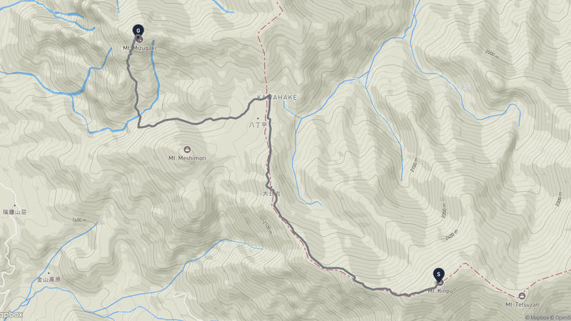 金峰山至瑞牆山 登山路線