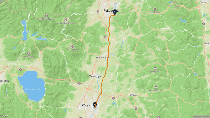Fukushima to Koriyama Hiking Route