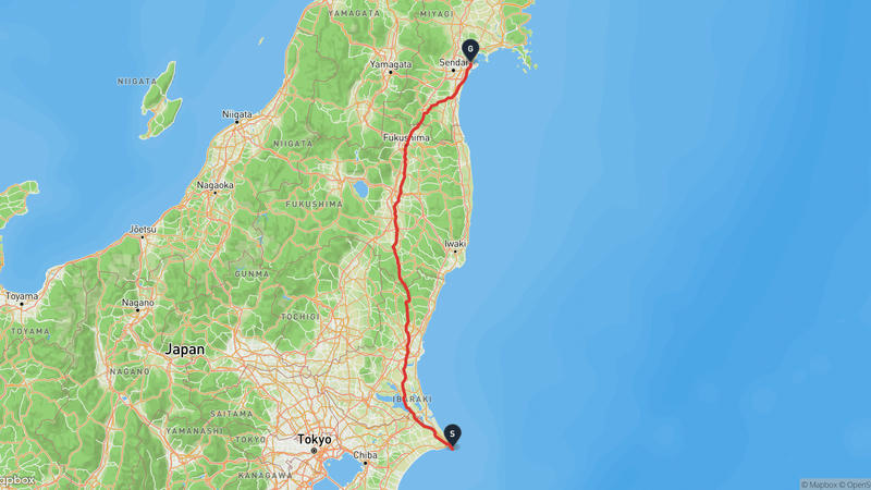 Choshi to Shiogama Shrine Cycling Route