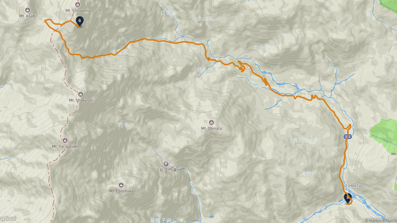 Hakuba~시로우마산 하이킹 루트