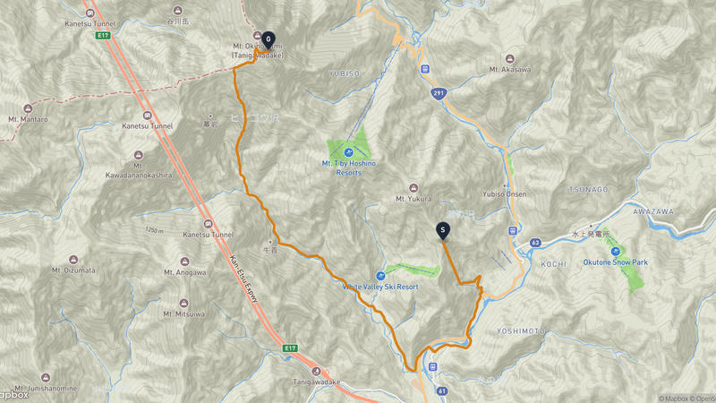みなかみ町〜谷川岳 ハイキングルート