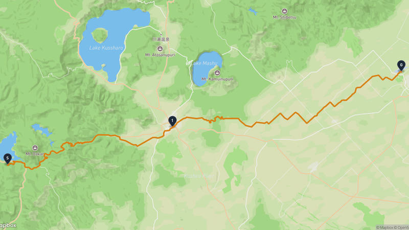 Kushiro to Nakashibetsu Hiking Route