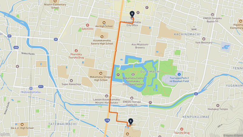 會津若松城 登山路線