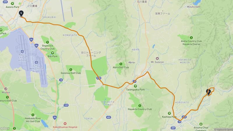 千歳市至厚真町 驾车路线