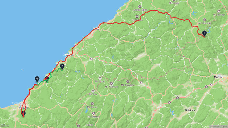 三次市至浜田市 登山路線