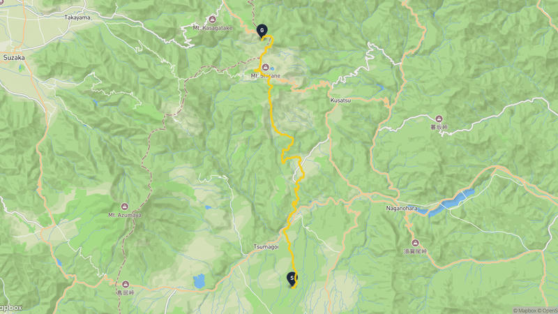 嬬恋村至横手山 騎行路線