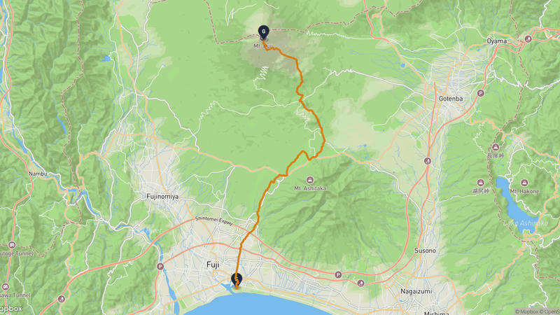 富士市至富士山 徒步路线