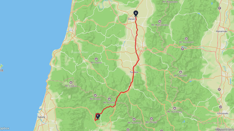 真室川町至大仙市 登山路線