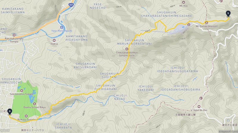 比叡山至修學院離宮 登山路線