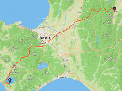 洞爺湖 → 富良野市
