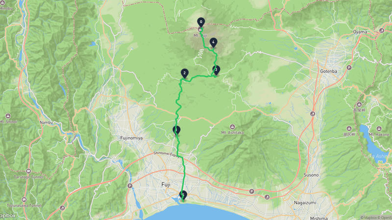 富士市〜富士山 ハイキングルート