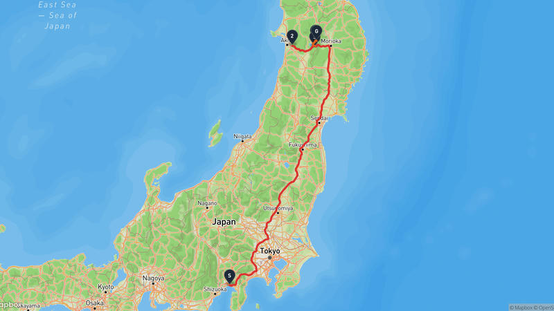 富士市至乌帽子岳 驾车路线