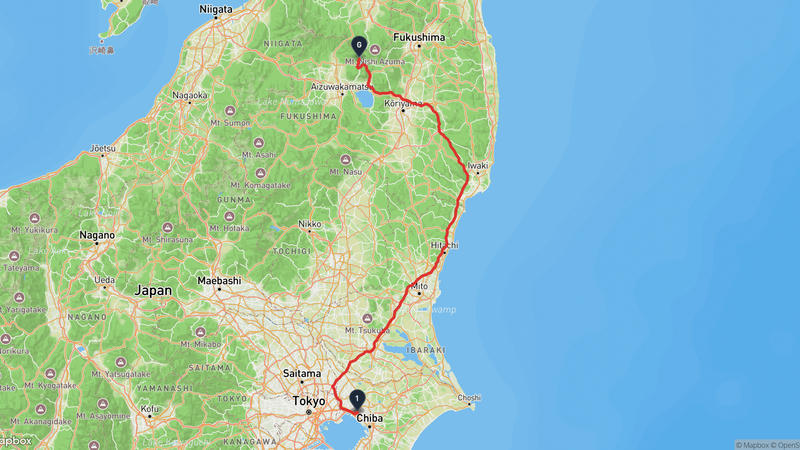 習志野市〜桧原湖 ドライブルート