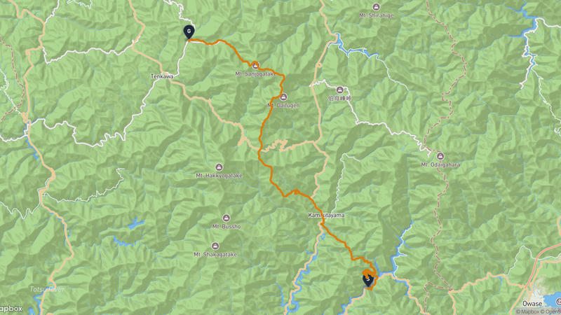 上北山村至洞川溫泉 徒步路线