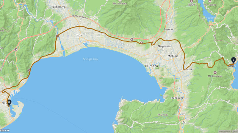 熱海溫泉至静岡市清水区 驾车路线