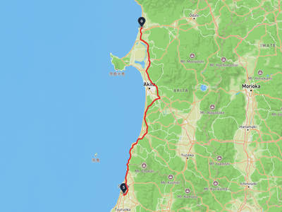 酒田市 → 能代市